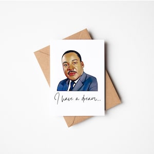 Tarjeta de felicitación "Tengo un sueño" de Martin Luther King Tarjeta en blanco de MLK Tarjeta de Martin Luther King