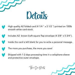 May include: An A2 folded card with a heart design, printed on 100lb smooth white card stock. The card measures 10.8 cm by 14 cm and includes a brown kraft square flap envelope measuring 11.1 cm by 14.6 cm. The inside of the card is blank for writing a personal message.