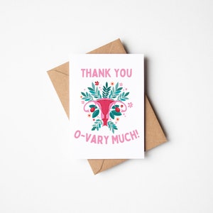 Tarjeta de agradecimiento al ginecólogo O-Vary Much Tarjeta de agradecimiento divertida para ginecólogos Tarjeta de agradecimiento al cirujano de cáncer de ovario Tarjeta en blanco