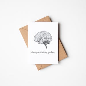 Bedankt voor het repareren van mijn hersenen neuroloog psychiater kaart grappige psycholoog kaart maatschappelijk werker geestelijke gezondheid therapeut lege kaart
