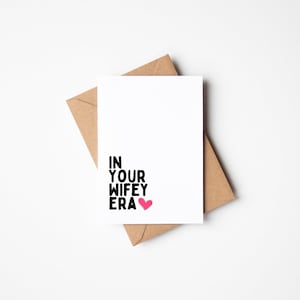 Tarjeta de felicitación de la era de tu esposa Tarjeta en blanco de felicitaciones por tu matrimonio Letra de Taylor Swift Tarjeta en blanco de "Te vas a casar"