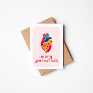 I'm Sorry Your Heart Hurts Heart Attack Cardiac Arrest Panic Attack Heart Palpitations Congestive Heart Failure Stroke Blank Card