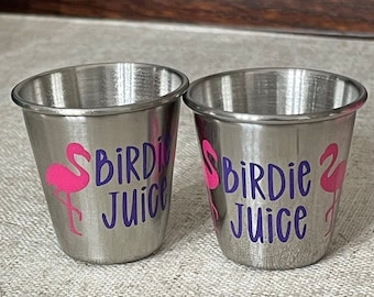 Golf Birdie Juice 15ml Jigger Shot Glasses X4 / Stainless Steel / Set of Four