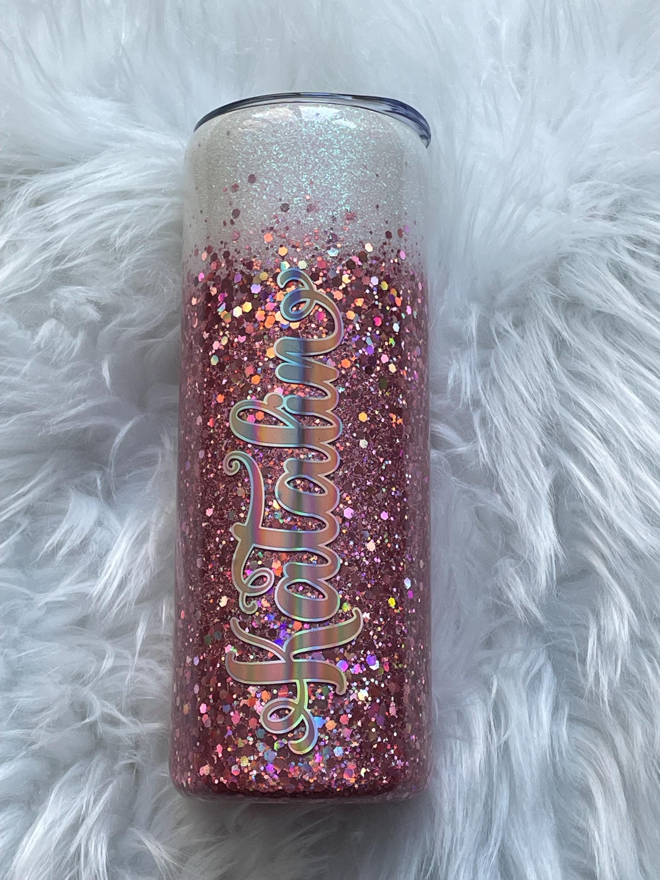 Customized Shell Pink Holographic Glitter OMBRE 20zo Skinny