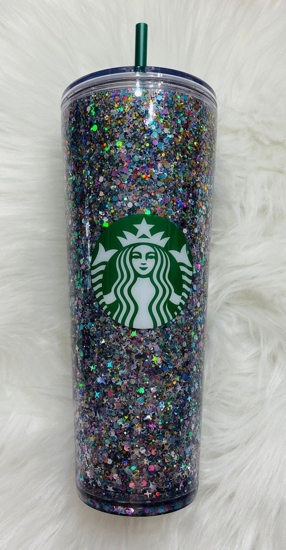 Starbucks Holographic Glitter Snow Globe Tumbler