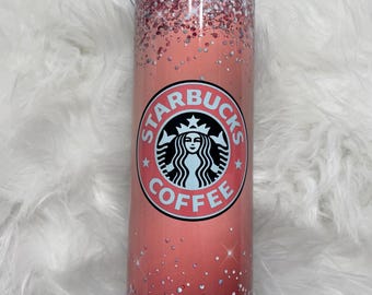 Starbucks Blush Pink Glitter Tumbler / Glam / Bling / Sublimated Straight 20oz Tumbler / Sweetheart / Special Someone
