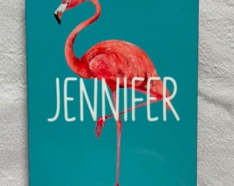 Personalized Flamingo Vacation Luggage Tag  / Bag Identification / Sports Bag / MDF or FRP Hard Plastic