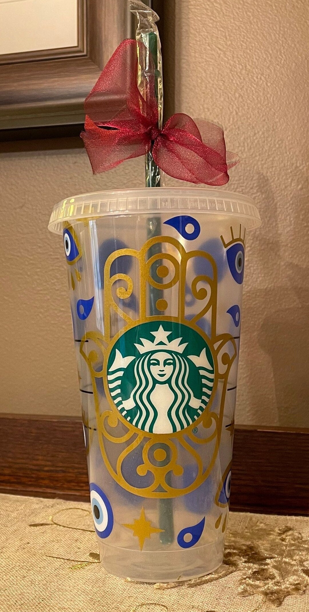 Starbucks Evil Eye Vinyl Design 24oz Cold Cup / Epoxy Sealed Etsy