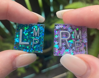 Clear Square Glitter Xray Markers