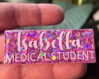 Glitter and Acrylic Name Badge Personalised