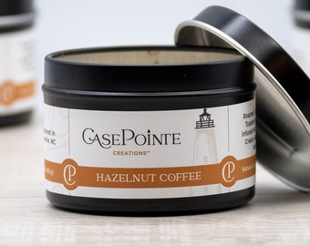 Hazelnut Coffee Soy Wax Candle | Container Candle | Natural Scented Candle | Candle Gift | Beach Candle