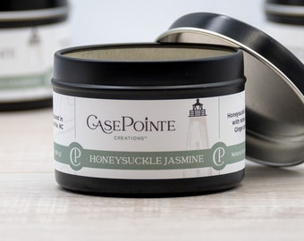 Honeysuckle Jasmine Soy Wax Candle | Container Candle | Natural Scented Candle | Candle Gift | Beach Candle
