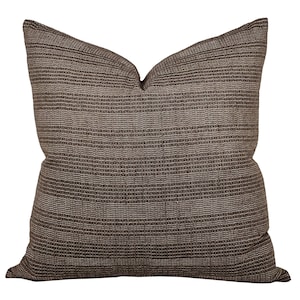 HURON | Dark Brown Vintage Stripe Pillow Cover, Hmong Pillow, Dark Brown Pillow, Brown Stripe Pillow, Moody Pillow Cover, Fall Pillow Cover