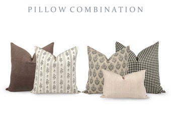 PILLOW COMBO | Five Pillow Combination, Sectional Pillow Combination, Pillow Combination, Fall Pillow Combo, Neutral Pillow Set