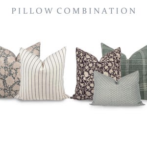 PILLOW COMBO | Five Pillow Combination, Sectional Pillow Combination, Pillow Combination, Neutral Pillow Bundle, Neutral Pillow Set