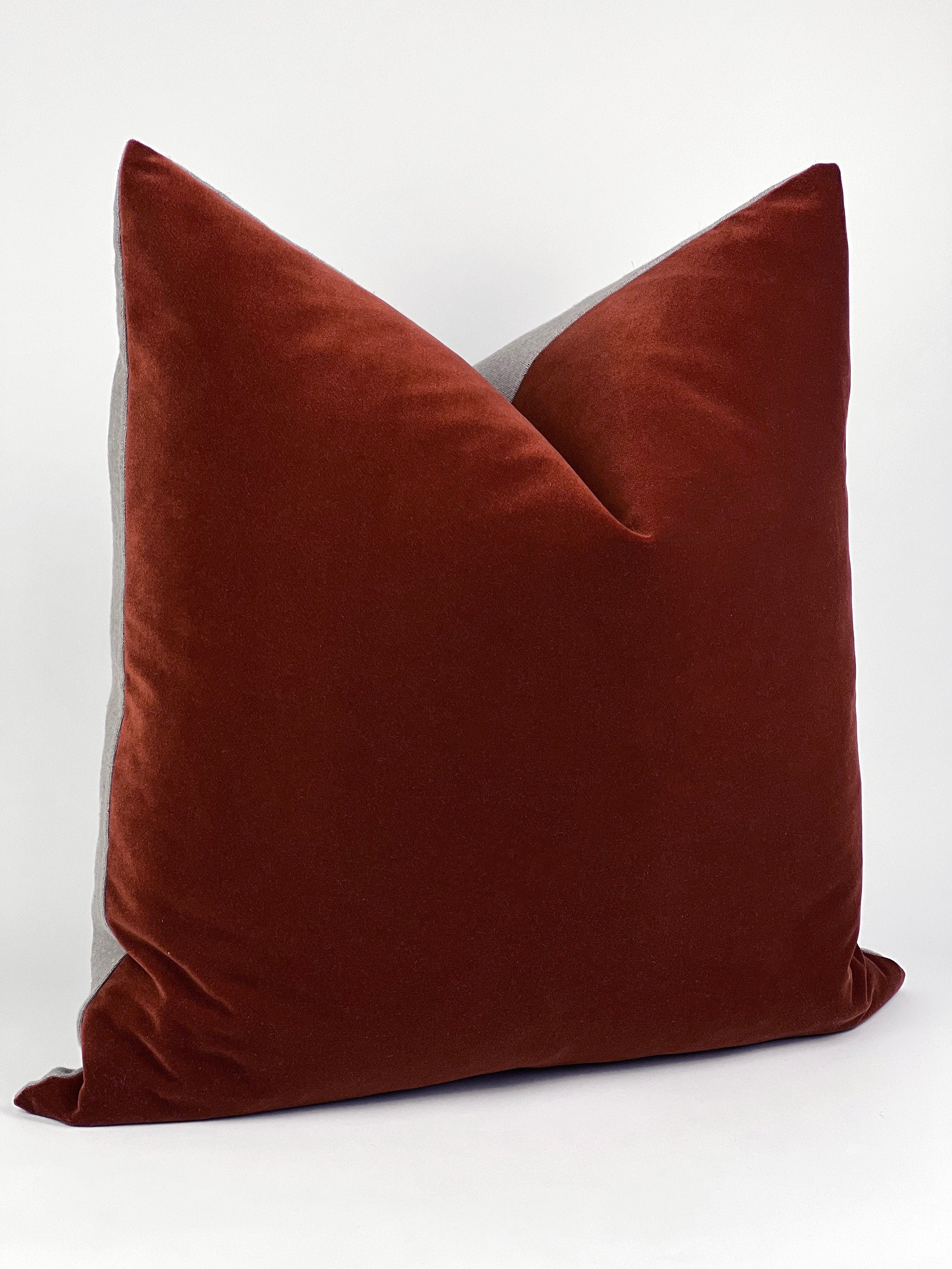 CURRANT Deep Rust Velvet Pillow Cover Terracotta Velvet Etsy