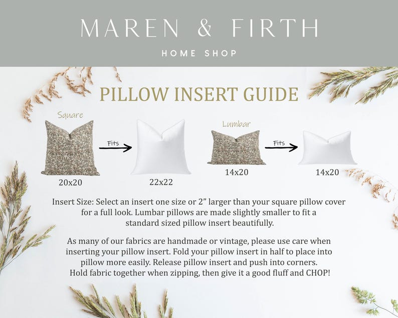 MAISIE | Designer Olive Green Linen Pillow Cover, Block Print Pillow, Sage Green Pillow, Floral Pillow, Muted Pillow Cover, Spring Pillow image 10