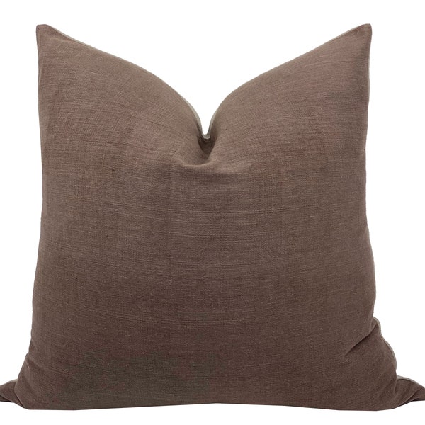 ROWAN | Textured Dark Brown Pillow Cover, Hmong Pillow, Farmhouse Pillow, Neutral Brown Pillow, Chocolate Brown Pillow, Rich Brown Pillow