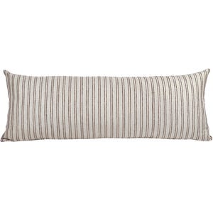 BRIER | Long Lumbar Beige and Brown Stripe Linen Pillow Cover, Farmhouse Pillow, Brown Stripe Pillow, Tan Stripe Pillow, Beige Lumbar Pillow