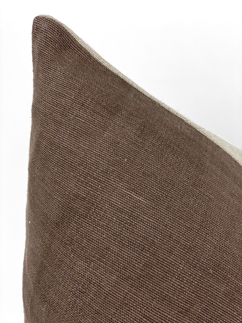 ROWAN Textured Dark Brown Pillow Cover Hmong Pillow Etsy Canada