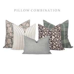 PILLOW COMBO | Five Pillow Combination, Sectional Pillow Combination, Pillow Combination, Neutral Pillow Bundle, Neutral Pillow Set