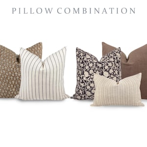 PILLOW COMBO | Five Pillow Combination, Sectional Pillow Combination, Pillow Combination, Fall Pillow Combo, Neutral Pillow Set