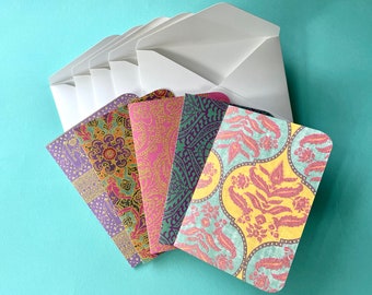 Set of 5 folded notecards 3.5 x 5 with white envelopes | Light 65lb cardstock for everyday use!