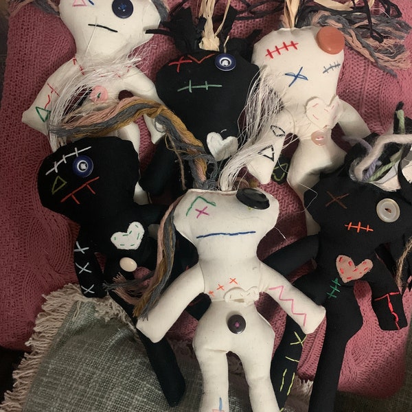 VOODOO DOLLS 22cm handcrafted little folk. Each with their own personality. Pins included. Will also customise.