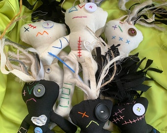 VOODOO DOLLS 22cm handcrafted little folk. Each with their own personality. Pins included. Will also customise.