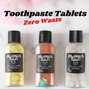 Zero Waste Toothpaste Tablets, Mouthwash Cleaning, Chewable Toothpaste Foam, Healthy Ingredients 60 Tablets