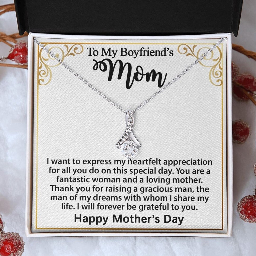Gift for Boyfriend's Mom, to My Boyfriends Mom Necklace, Mother's Day