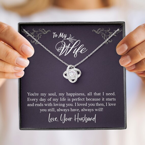 To My Wife Birthday Anniversary Necklace Best Gift for Her 14K