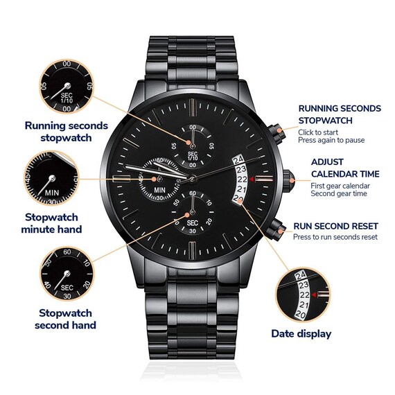 Chronograph Watch Personalized Boyfriend Gift Poem Message Gift for Boyfriend Birthday Christmas Gift for Men Custom Engraved Watch Gift Etsy Australia