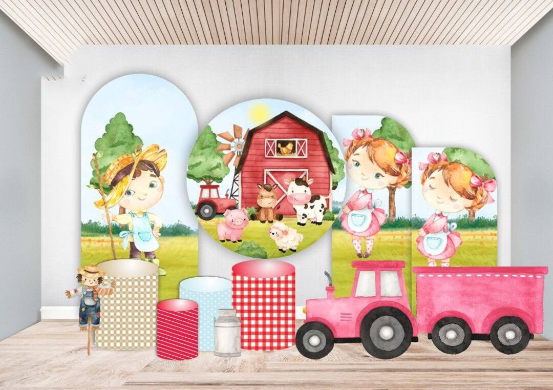 Farm Pattern Backdrop Arched FABRIC BACKDROP. Highest Quality. Without Stand Frame. Custom ...