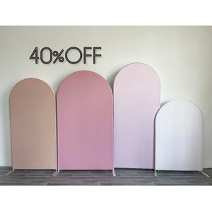 40% OFF- 3Stk. Gewölbte STOFFKULISSE Ohne Standrahmen hochwertig. Individuelle Farbe und Größe Hochzeit Baby Shower Fotowand