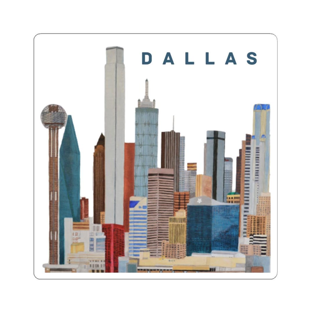 Dallas Skyline Vinyl Sticker: Texas Travel Souvenir - Etsy