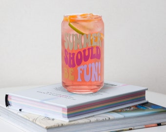 Summer Should Be Fun Can-Shaped Glass, Summer House, Bravo TV, Real Housewives, 16 oz Glass