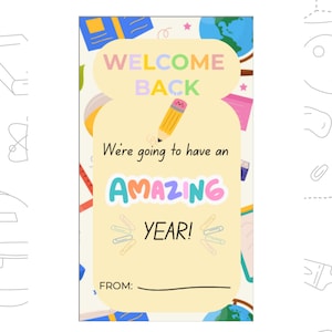 Printable Welcome Back To School Gift Tags For Teachers (Digital Download)