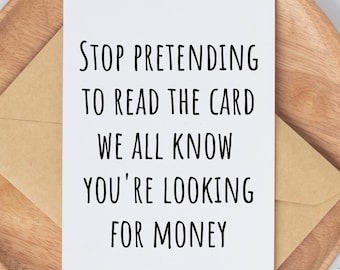 Birthday Card for Teen Funny Teenager Birthday Gift Idea for Him Card for Son Money Card for Kids Birthday Party Large Print Card Printable