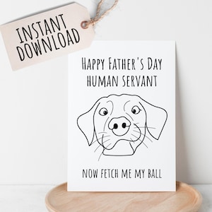Druckbare Vatertagskarte für Hund Papa Karte Mann Lustige Hundekarte für Ihn Labrador Hund Papa Digitaler Download Sofortige Karte Last-Minute-Geschenk-Idee