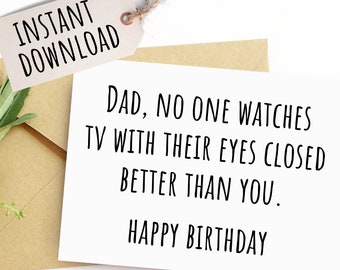 Printable Card Funny Birthday Card for Dad Stepdad Birthday Gift from Kids Funny Dad Birthday Gift From Son Gift From Daughter Card from Kid