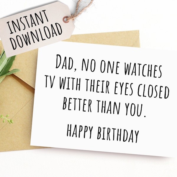 Printable Card Funny Birthday Card for Dad Stepdad Birthday Gift from Kids Funny Dad Birthday Gift From Son Gift From Daughter Card from Kid
