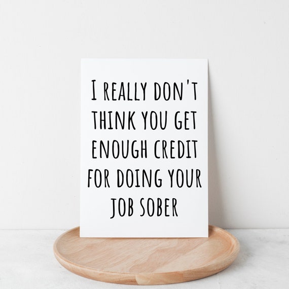Funny Card for Coworker Retirement Card for Supervisor Leaving Boss's Day Card for Birthday Card for Work Bestie Large Print Printable Card