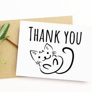 Thank You Card Cat Card for Animal Lover Cat Card Thank You Business Card Veterinary Office Thank You Cat Sitter Thank You Card for Neighbor