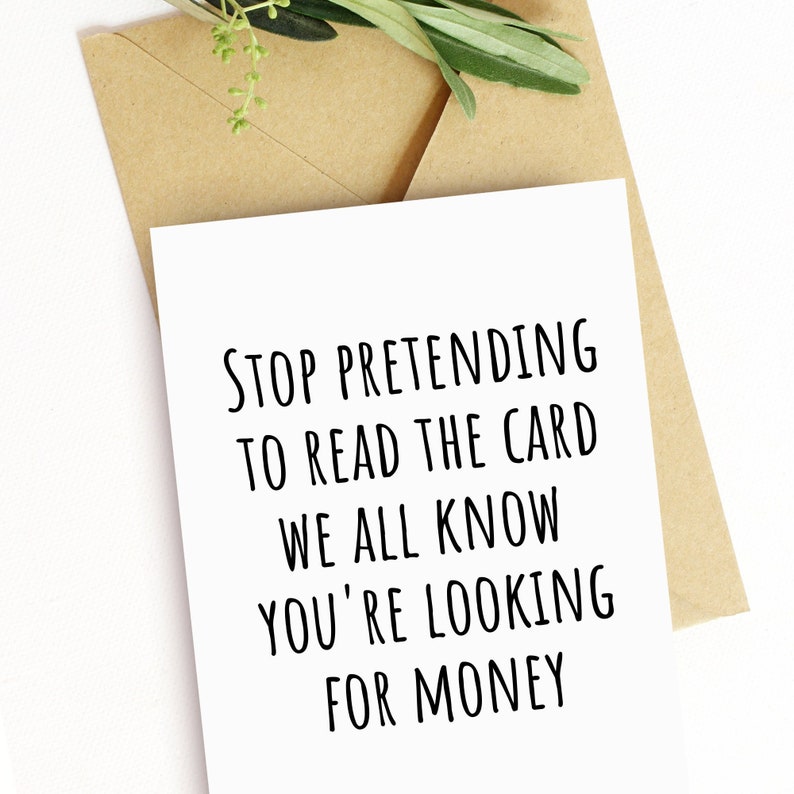 Money Card for Kids Birthday Party