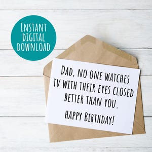 Lustige Geburtstagskarte für Papa zum Ausdrucken Karte für Mann Geburtstag Sofort Download Karte für Ihn, Karte für Ihn