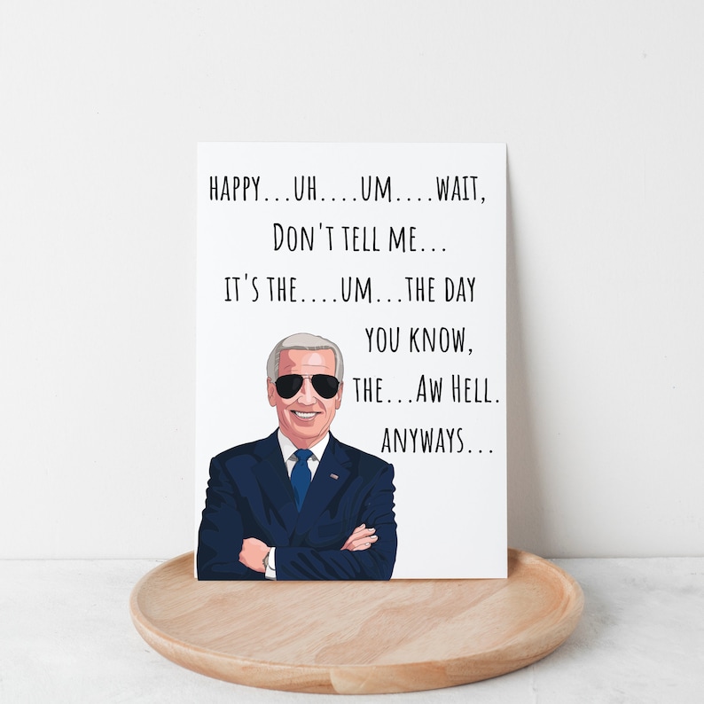 Printable Biden Card Funny Birthday Card for Dad Birthday Gift for Mom