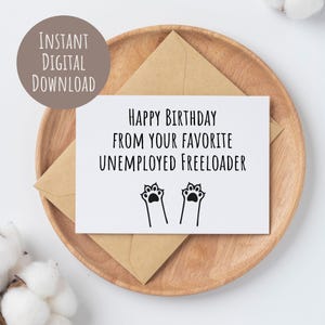 Lustige Geburtstagskarte für Katze Papa Karte für Haustier Papa Geschenkidee für Mann Happy Birthday vom Katze Sofort Download Großdruck