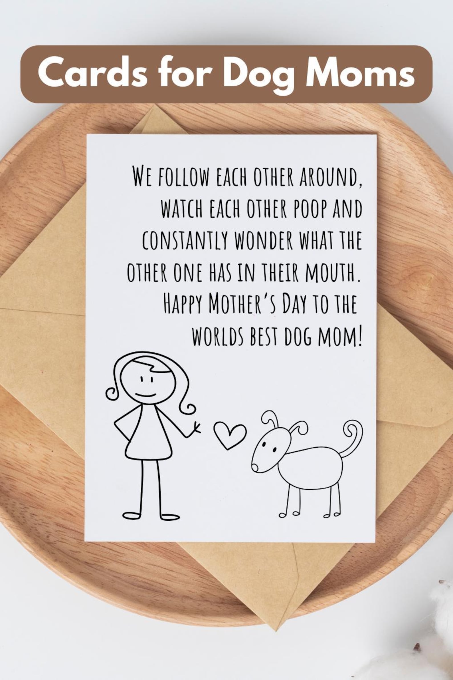 Dog Mom Birthday Card for Wife Funny Mothers Day Card Printable Option ...