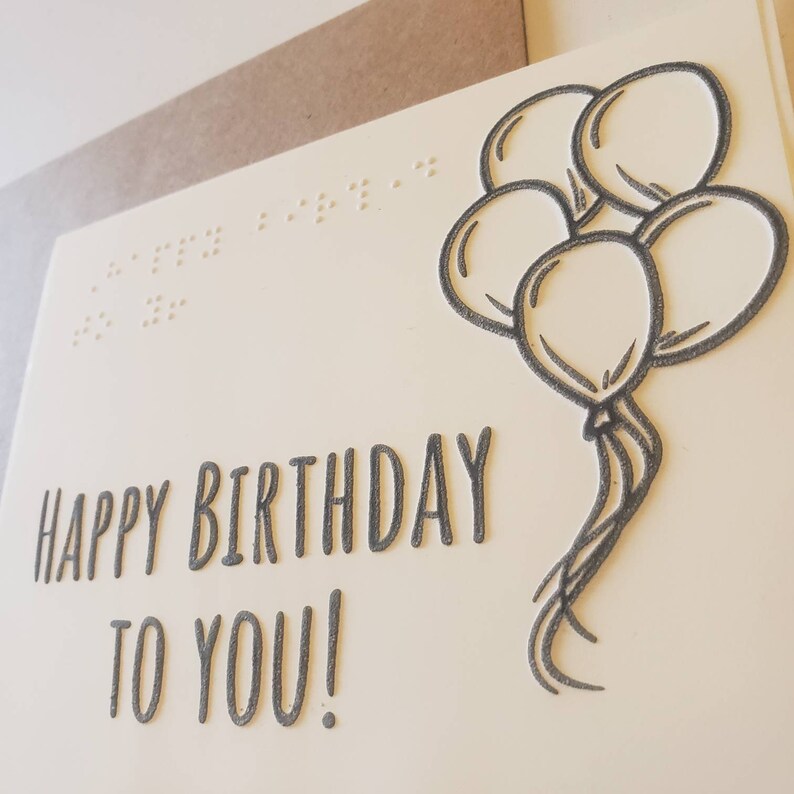 Tactile Braille Birthday Card for Kids Teens Adults Happy Etsy